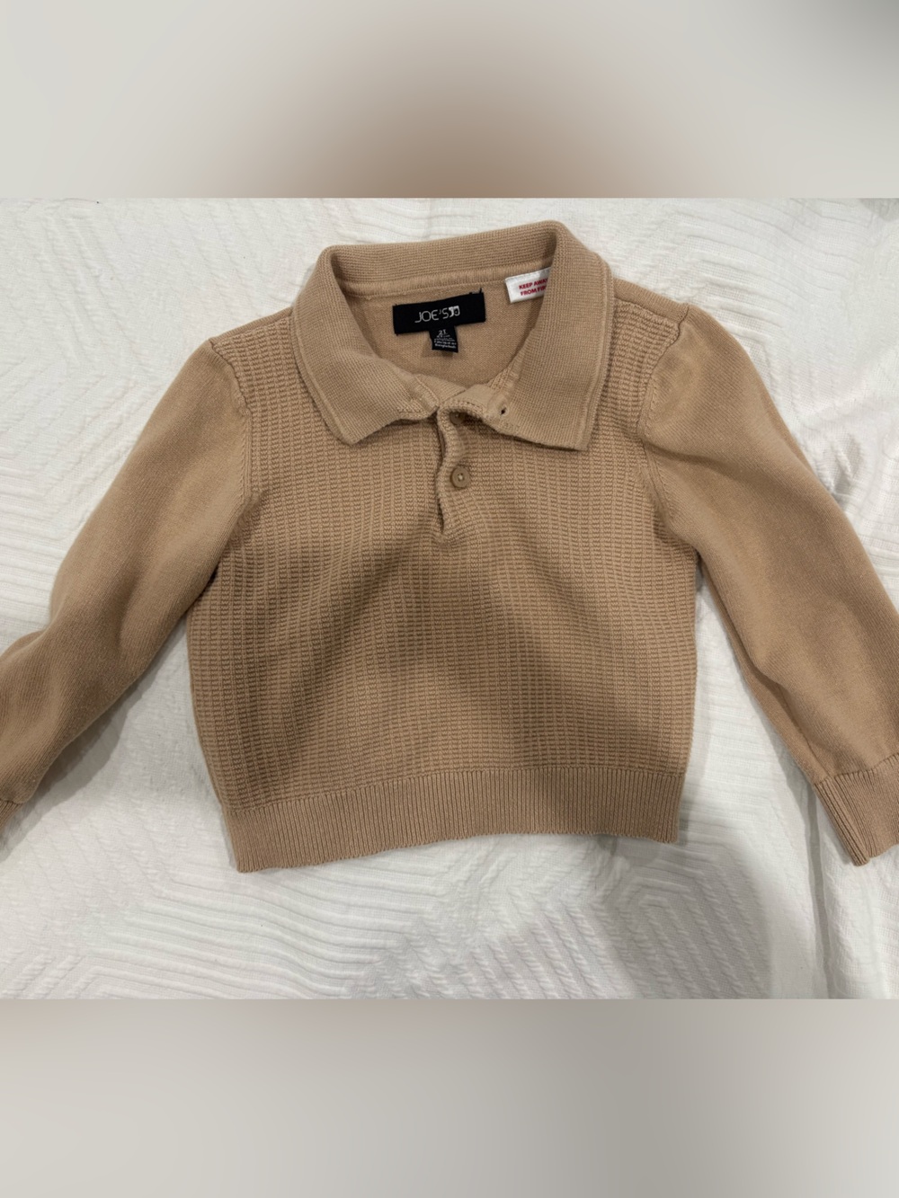 Joe's Jeans Kids Beige Polo Knit Sweater